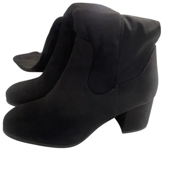 Black Knee high faux suede boots, size 7 - Picture 3 of 11